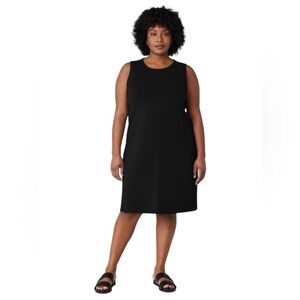 EILEEN FISHER Organic Cotton Knit Tank Dress In Black 1X NWT